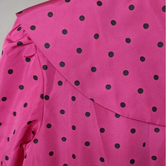 5/$25 Vicky Vaughn vintage 60s-70s taffeta polka dot dress - Picture 5 of 8